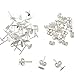 TOAOB 500pcs Stainless Steel Earring Posts Hypoallergenic Flat Pad Earring Studs with Butterfly Earring Backs and Rubber Earring Backs for Jewelry Making