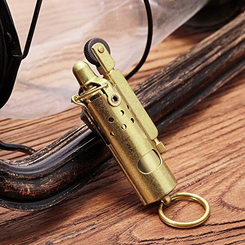 YUSUD Vintage Trench Lighter, Antique Keychain Flint Lighter Fluid
