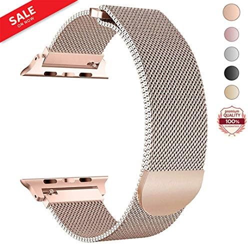 LWCUS Compatible Replacement for Apple Watch Band 38(40) 42(44)MM, Milanese Mesh Loop Stainless Steel Compatible iWatch Band with Magnetic Closure for Apple Watch Series 4 3 2 1