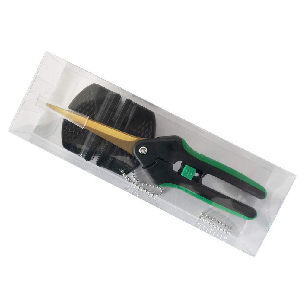 LDK Straight Tip Garden Pruning Scissors with Extra Spring, Titanium Stainless Steel Blades