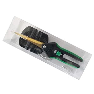 LDK Straight Tip Garden Pruning Scissors with Extra Spring, Titanium Stainless Steel Blades