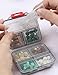 Dohia Weekly Pill Organizer 7 Compartments Pill Box Case Travel Medicine Jewelry Screws Container (1, Grey)