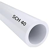 2-1/2" Schedule 40 PVC Pipe - White PVC Piping Cut to Custom Lengths (2-1/2" by 1ft Cut) / High-Flow Capacity &amp; High-Impact Strength/Plumbing, Irrigation, Pool, Spa