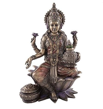 Collectible India 8 Inches Lakshmi Idol for Home puja - Laxmi Gift Item Showpiece - Hindu Goddess Diwali Gifts Home Decor