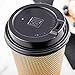 50-CT Disposable Black Lid for Coffee and Tea Cups - Fits 8-OZ, 12-OZ and 16-OZ Cups: Perfect for Coffee Shops, Juice Shops, and Restaurant Takeout - Recyclable Polystyrene Cup Lid - Restaurantware