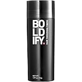 BOLDIFY Hair Fibers (56g) - Fill In Thinning and Fine Hair for an Instantly Fuller, Thicker Look - 14 Shades for Women & Men - Black
