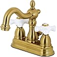 Kingston Brass KB1607PX 4 in. Centerset Bathroom Faucet, Brushed Brass