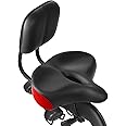 MOONCOOL Backrest Bike Seat with Support, 11.5" x 9.5" Tricycle Saddle Seat