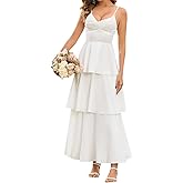 XinFSh Women's Summer Floral Wedding Guest Maxi Dress Flowy Tiered Ruffle Backless Long Garden Party Beach Sundresses