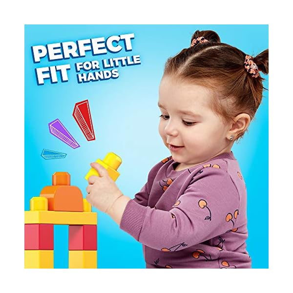 ​MEGA BLOKS Big Building Bag building set with 60 big and colorful building blocks, and 1 storage bag, toy gift set for…