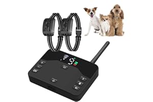 Wireless Dog Fence Electric Training Collar 2-in-1, Waterproof Collar Receiver, Adjustable Vibration & Shock, Electric Pet Fe