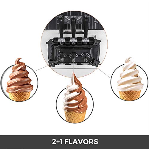 VEVOR 2200W Commercial Soft Ice Cream Machine 3 Flavors Perfect for