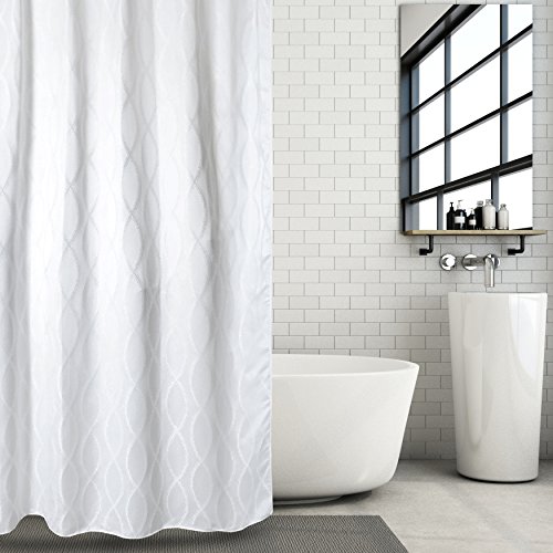 Hermosa Collection Luxury Jacquard Fabric Shower Curtain - Thumbnail 3