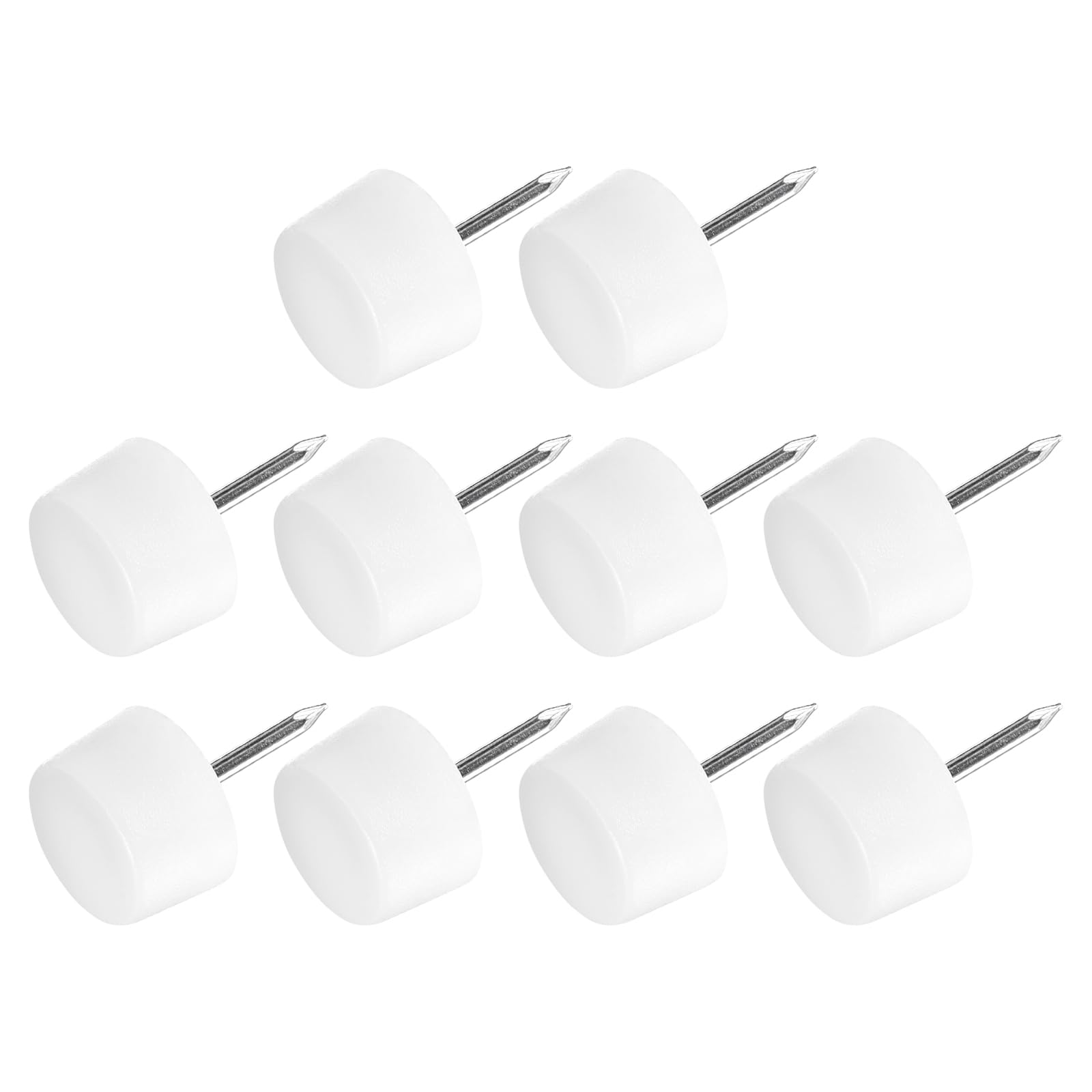 METALLIXITY Furniture Feet Nail (14mm/0.55in) 40Pcs, Plastic Round Thick Base Chair Glides Sliders - for Chairs Sofa Furniture Sliders Protector Pad, White