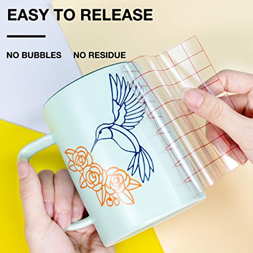 Transfer Tape for Vinyl 5.5" x 50 FT w/Red Alignment Grid for Cricut