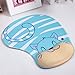Onwon Cartoon Wrist Protected Personalized Computer Decoration Gel Wrist Rest Mouse Pad Ergonomic Design Memory Foam Mouse Pad Gel Mouse Pad/Wrist Rest(Blue Cat Style)