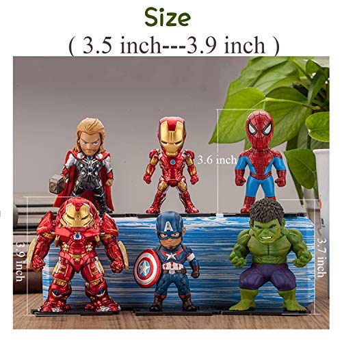 Marvel Avengers Titan Hero Series Exclusive-iron Man、Hulk、Thor、Spider-man、Captain America、Hulkbuster 6 Figure Set/Car decoration - Thumbnail 5