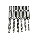 QST 6pcs Hex Shank HSS Screw Spiral Point Thread American Plug Hand Tap Drill Bits Combination 1/4 '' Hex Twist Tap Drill 4341 HSS Screw Countersink 6-32/8-32/10-24/10-32/12-24,1/4-20