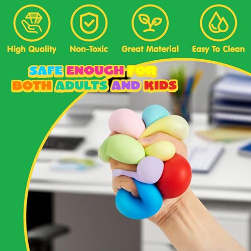JOYIN - Pack of 9 Slow Recovery Stress Balls, Soft Sensory Toys for Adults, Manual Therapy Balls for Anxiety Management, Great for Gifts