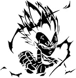DBZ Dragon Ball Z Super Saiyan Vegeta, White, 8 Inch, Die Cut Vinyl Decal, For Windows, Cars, Trucks, Toolbox, Laptops, Macbook-virtually Any Hard Smooth Surface