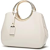 HOXIS Charm Glossy Metal Grip Structured Shoulder Handbag Women Satchel