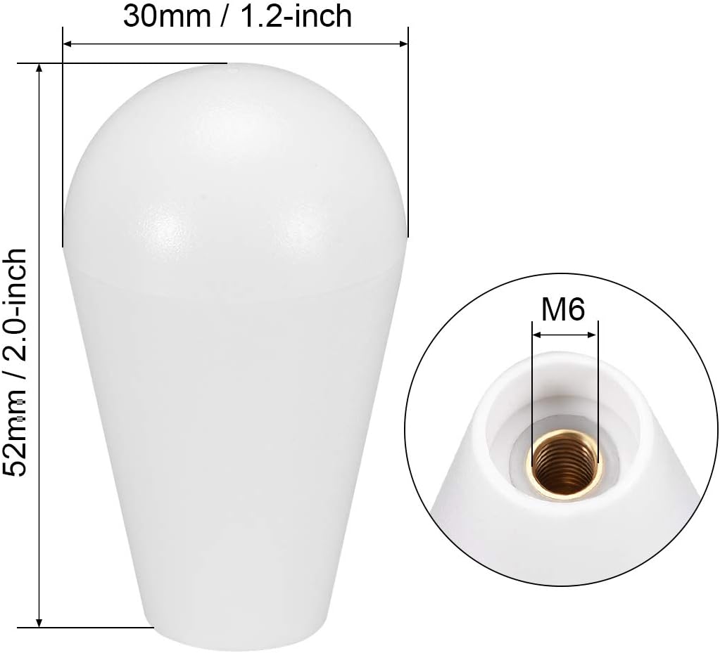 sourcing map Ellipse Oval Joystick Head Rocker Ball Top Handle Arcade Game DIY Parts Replacement White Black 2Pcs - Image 3