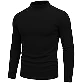 URBAN BUCK Mens Turtleneck Long Sleeve Shirt - Slim Fit Ultra Soft Stretchable Cotton Warm Winter Pullover Sweater for Men