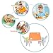labebe Toddler Table Chair Set Wood, Wooden Table for 1-5 Years, Baby Table Chair Set Orange Owl/Toddler Play Table/Baby Activity Table/Kid Table Cover/Kid Table Toys/Toddler Table/Kid Desk Chair