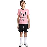 Messi boys Lifestyle Short Sleeve 2-piece Set, Slim-fit Jersey Set With Top & Shorts