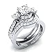 WensLTD Clearance! 2-in-1 Womens Vintage White Diamond Silver Engagement Wedding Band Ring Set (#9, Silver-7)