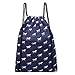 Miss Lulu Gym Drawstring Bags Lightweight Canvas Casual Backpack Sport Sackpack Horse Print (1406H Navy)