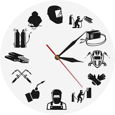 Chenfangyuan Soudeur Vie Soudeur Contemporain Quartz Horloge Murale Argon Soudage Imprime Slient Horloge Murale Electrique Soudage Travailleurs Cadeaux Amazon Fr Cuisine Maison