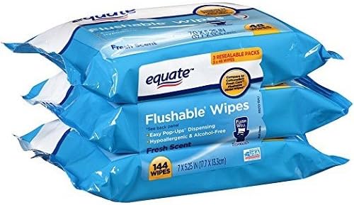 Fresh Scent Flushable Wipes & 3 packs, 48 sheets per pack, 144 total sheets