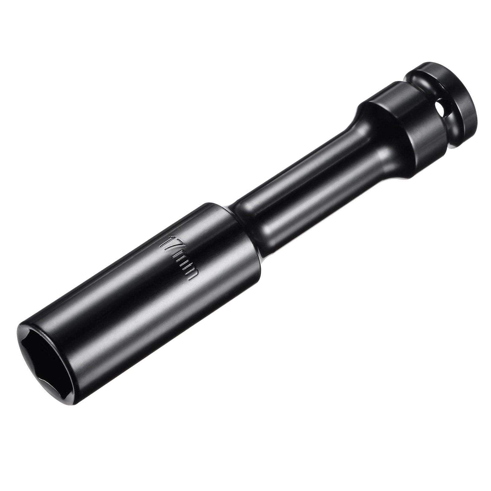 TA-VIGOR Deep Impact Socket, 1/4 Inch Drive by 17mm Deep Impact Socket, Heat-Treated CR-V Steel 17mm Socket, 1/2 Drive 6-Point Socket for Home Car Repair