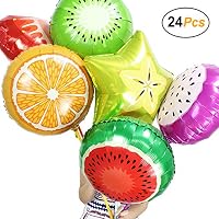 Simple polymer 18" Fruit Balloons Foil Balloons Mylar Balloons for Party Decoration, Pack of 24