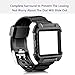 Fitbit Blaze Watch Band with Case, Rugged Protective Frame Resilient Sport Replacement Strap Wristband for Women Men (Black)