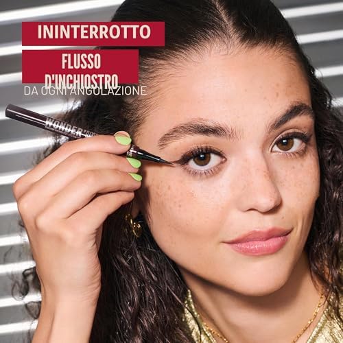 Rimmel Wonder'Ink, 001 Black Eyeliner in Penna, di Precisione, di Precisione in Penna, Opaco, Finish Opaco, Altamente Pigmentato, Tenuta che Dura Tutto il Giorno, Waterproof, Non Sbava, 1 ml