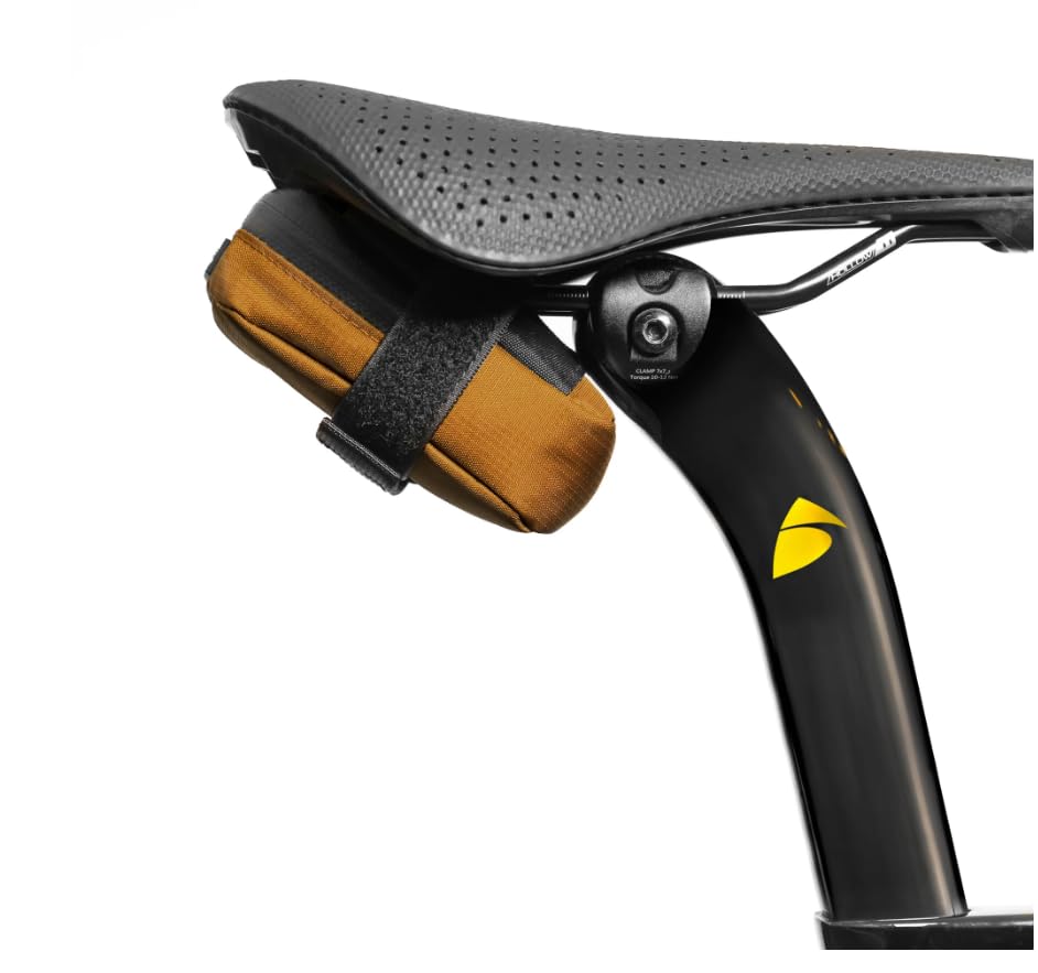 Photo 1 of ALMSTHRE Compact Bike Saddle Bag – California Gold | 0.3L Bike Seat Bag (3" x 4.25" x 1.25") | Water-Resistant Ripstop, Waterproof Zipper, Internal Pocket | Durable Under Seat Storage