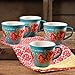 The Pioneer Woman Vintage Floral Teal 16-Ounce Mug Set, Set of 4