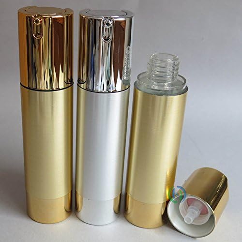 24pcs/Lot 50ml Silver Gold Aluminum Airless Pump lotion Bottle ,50ml Lotion Bottle (Silver Color)
