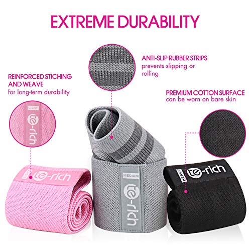 TeRich Resistance Bands, Fabric Booty Bands for Women, Cloth Workout