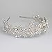 Ammei Headpiece Wedding Headband Crystal Bridal Headdress Flower Design Headpiece For Women (Silver)