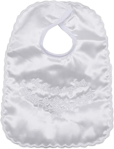ivory christening bib
