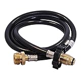 KIBOW High Pressure Propane Adaptor & Hose 5FT Long/Connects 1LB Propane Tank Connector Appliances to a Refillable 20 LBs Tank-CSA Certified