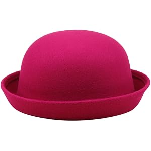 Bowler Fedora Hats for Women Fall Winter Cute Felt Cloche Hats 1920s Elagant Vintage Church Hat for Tea Party