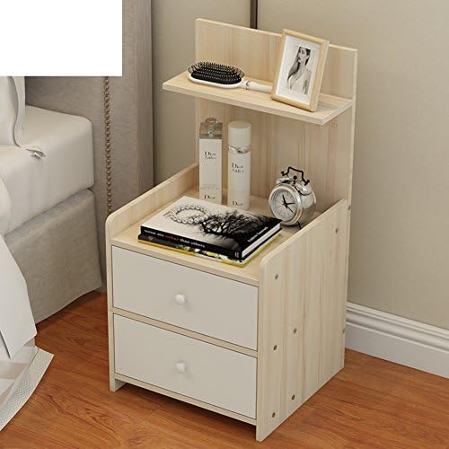EWYGFRFVQAS Wooden bedside table Simple bedroom bedside cabinet Mini storage cabinet Living room Assembling bedstand Storage side cabinet-L
