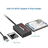 Rocketek CFast 2.0 Card Reader & USB 3.0 to SATA Adapter Converter Cable Support CFast 2.0 Memory Card and SDD & 2.5" Sata HDD Hard Drive - Read and Write Hard Drive and CF Card Simultaneously
