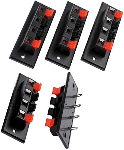 5PCS Single Row 4 Position 4 pin 4 way audio micro small pluggable Push Type Socket Terminals Cable Clip