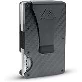 Mountain Voyage Co Minimalist Wallet for Men & Women - Slim RFID Wallet, Scratch Resistant, Credit Card Holder & Money Clip, Easily Removable Money & Cards, (Matte Carbon Fiber)
