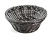 ColorbasketWaterproof Bowl Utility Basket, Shelf Storage, Set of 3, (Black, Flat Bottom)